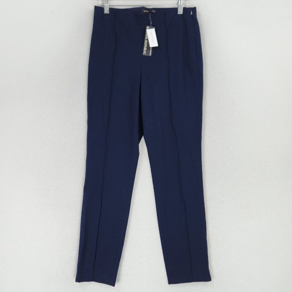Banana Republic Pants Womens 8 Navy Blue Slim Tapered Leg Seamed Stretch NEW